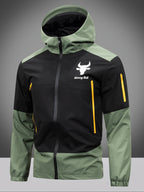 Men's Hooded Colorblock Zip-Up Jacket