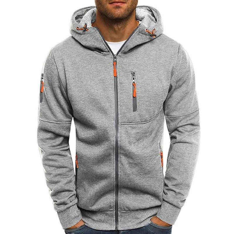 Men's Full-Zip Hoodie With Zippered Pockets