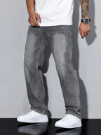 Men's Baggy Jeans with Straight Legs