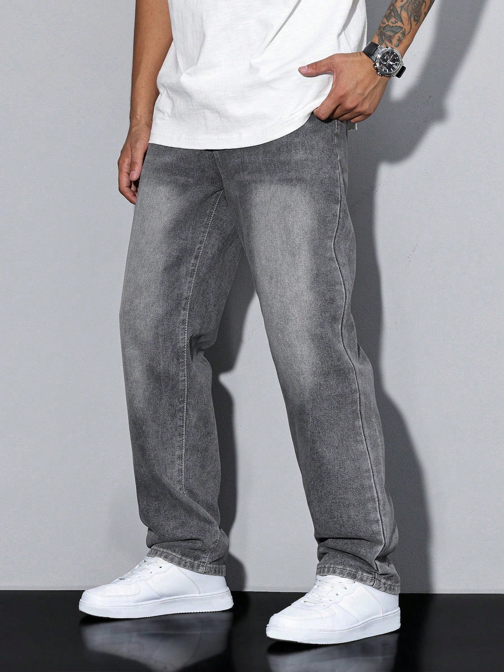 Men's Baggy Jeans with Straight Legs