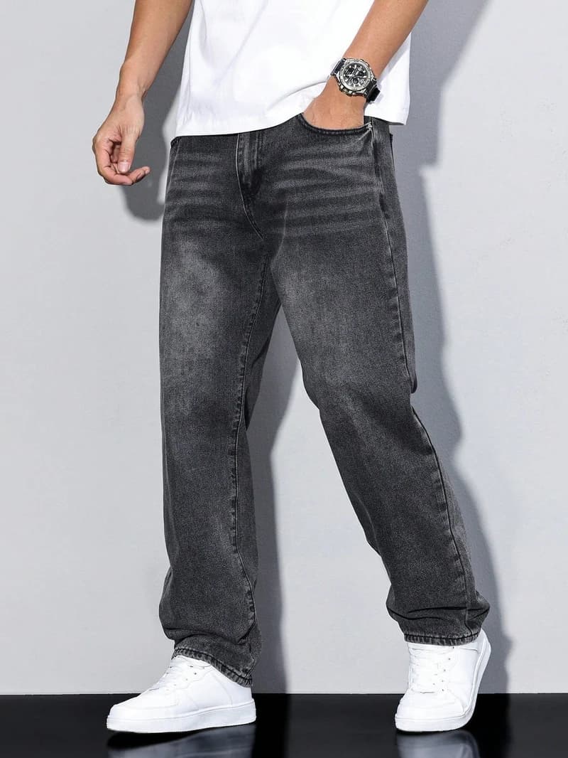 Men's Baggy Jeans with Straight Legs