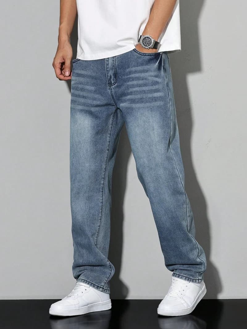 Men's Baggy Jeans with Straight Legs