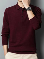 Men’s Long Sleeve Polo Shirt with Buttons