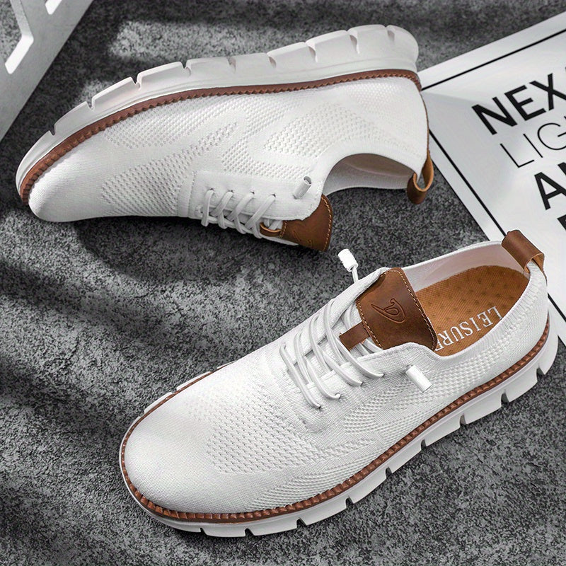 Men's Knit Low-Top Sneakers with Chunky Soles