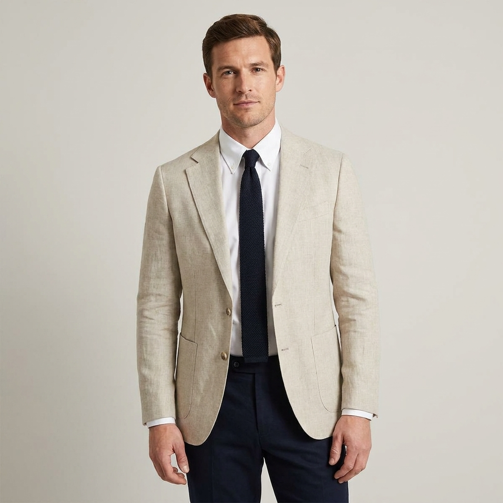 Men's Tailored Blazer with Notched Lapels