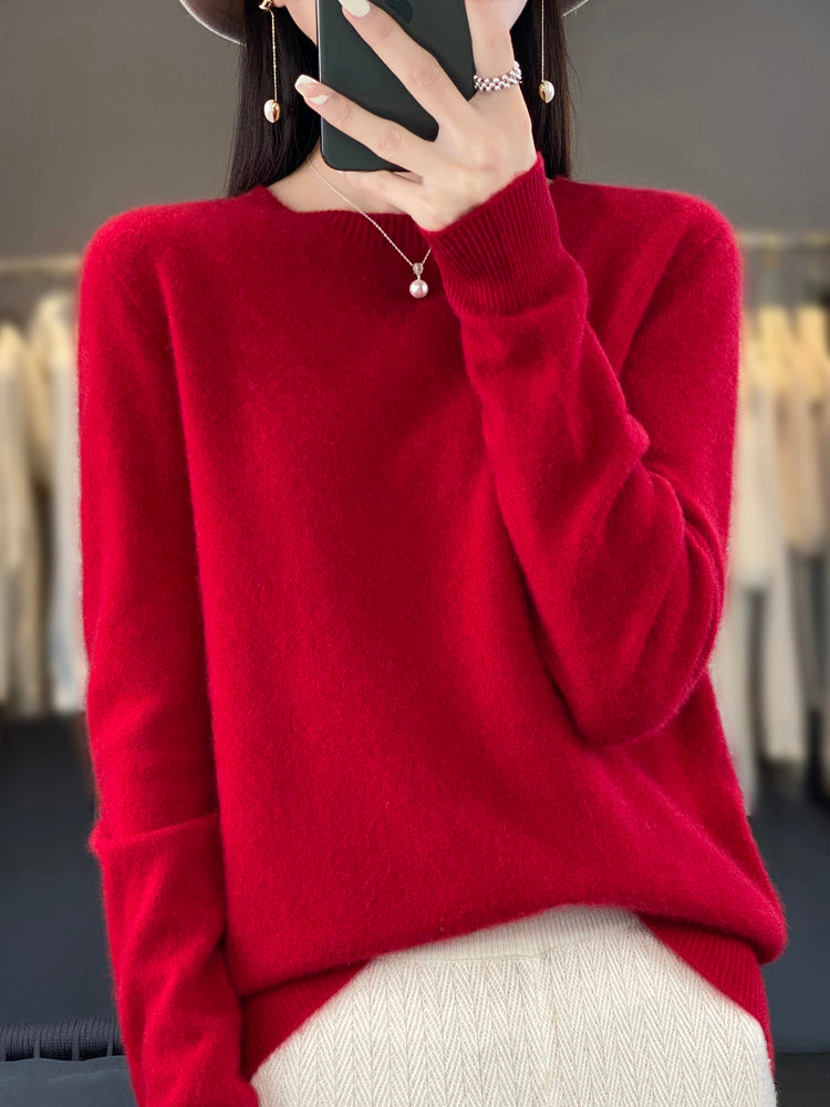 Women's Classic Crew Neck Knit Sweater