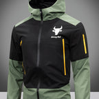 Men's Hooded Colorblock Zip-Up Jacket