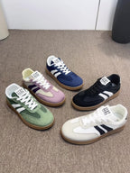 Women's Retro Low-Top Sneakers with Side Stripes