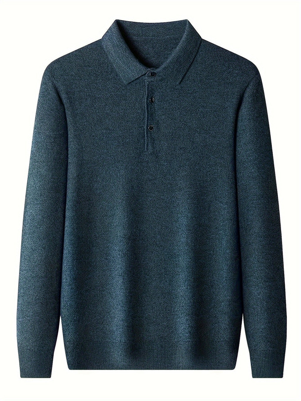 Men’s Long Sleeve Polo Shirt with Buttons