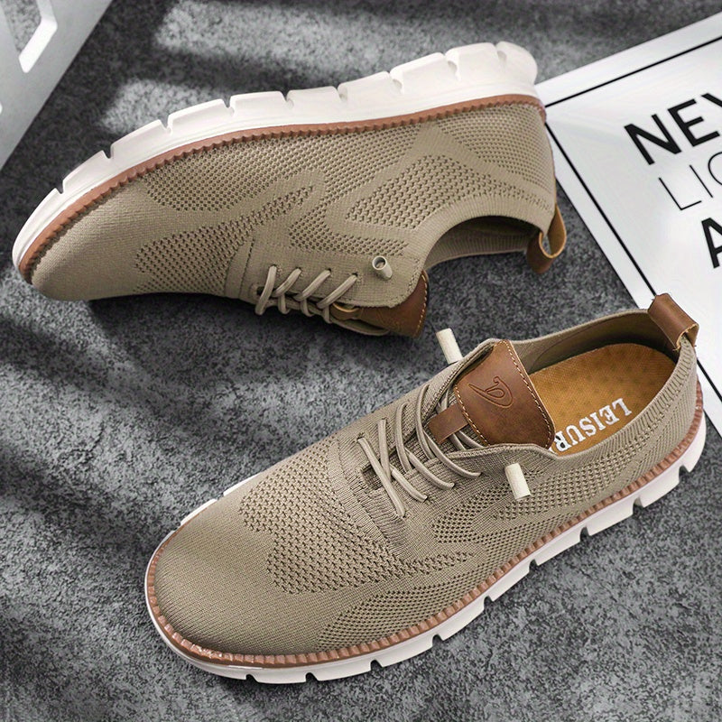 Men's Knit Low-Top Sneakers with Chunky Soles