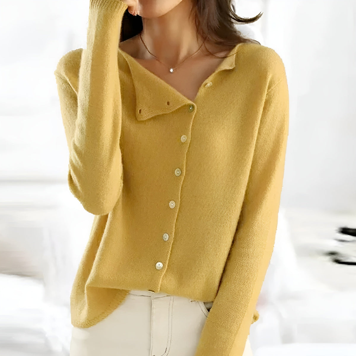 Women's V-Neck Button-Front Knit Cardigan