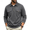Men's Long Sleeve Polo Shirt With Chest Pockets