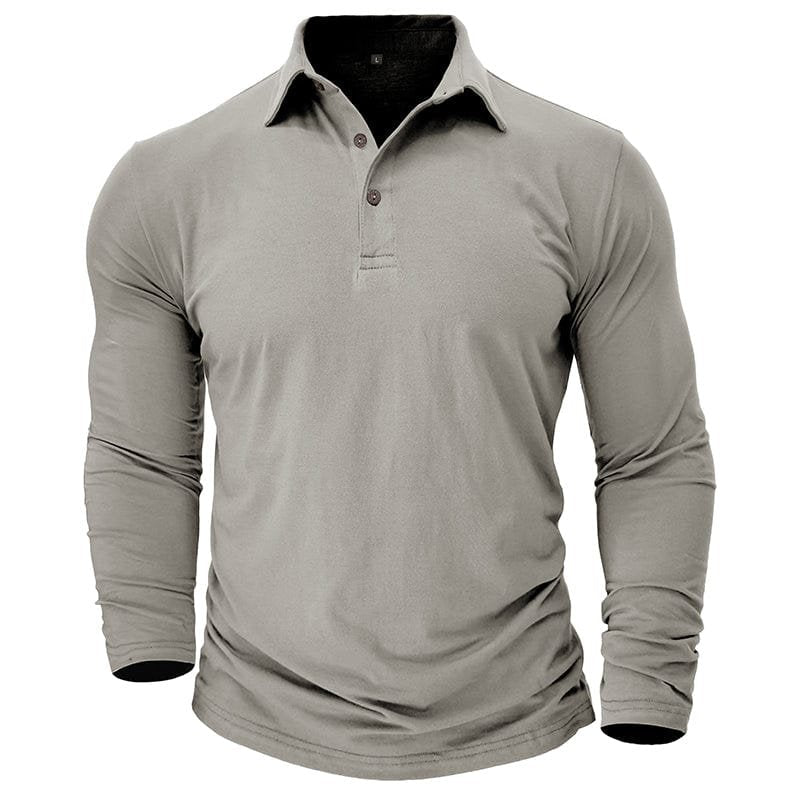 Men's Long Sleeve Polo Shirt With Collar