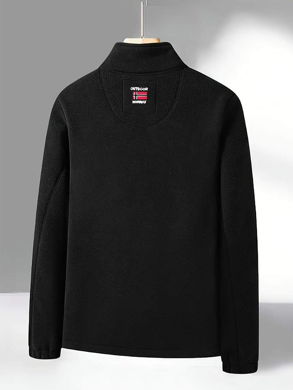 Men's Fleece Zip-Up Jacket with Stand Collar