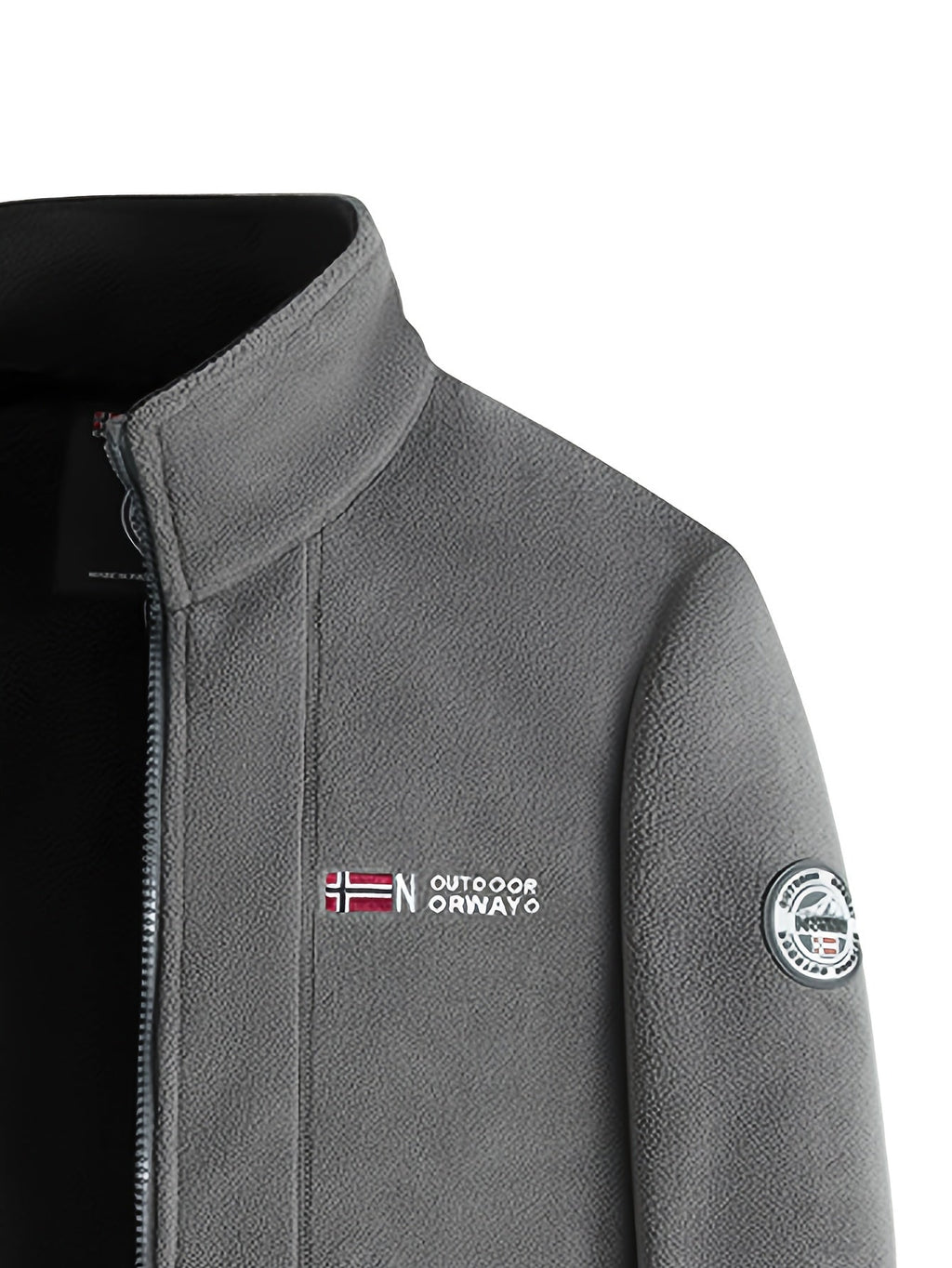 Men’s Full Zip Fleece Jacket with Stand Collar