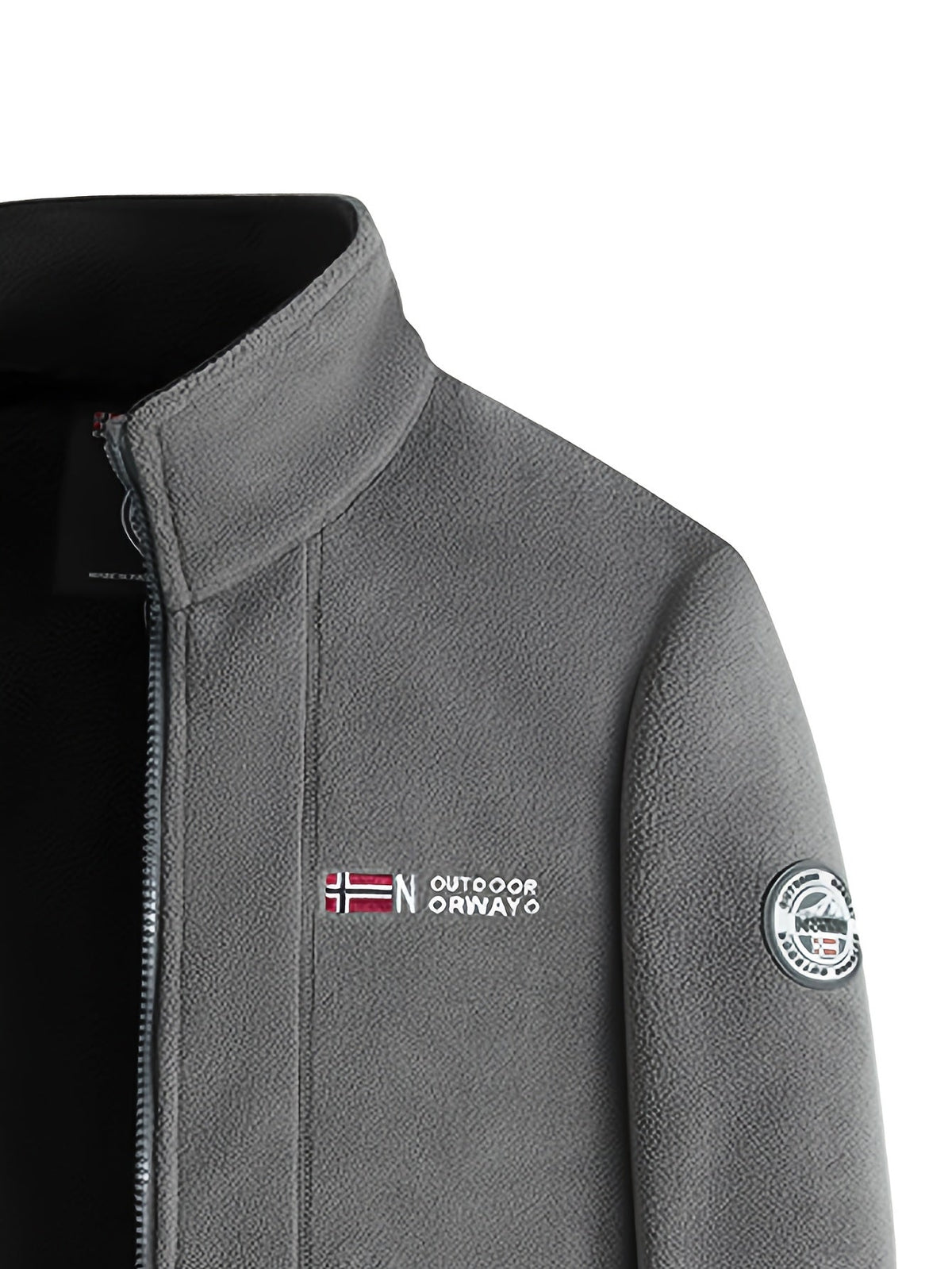 Men’s Full Zip Fleece Jacket with Stand Collar