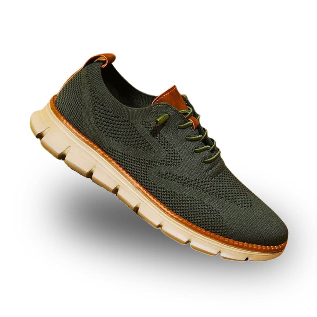 Men's Knit Lace-Up Sneakers with Flexible Sole