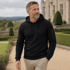Men's Textured Pullover Hoodie with Sleeve Pocket
