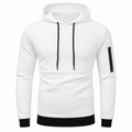 Men's Textured Pullover Hoodie with Sleeve Pocket