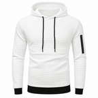 Men's Textured Pullover Hoodie with Sleeve Pocket