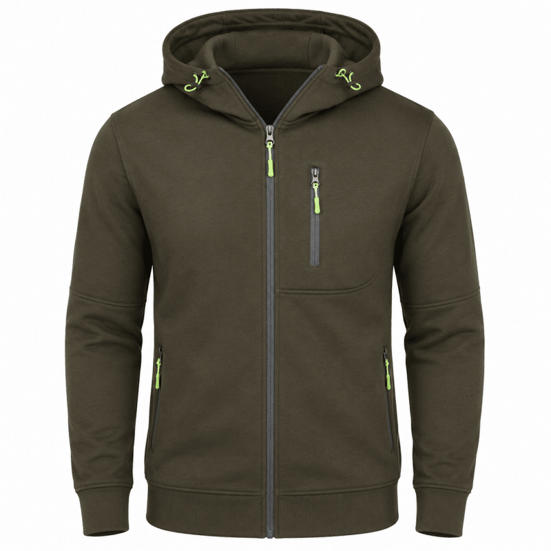 Men's Full Zip Hoodie with Chest Pocket