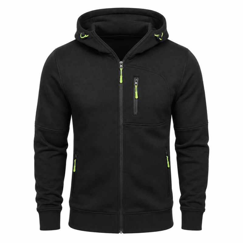 Men's Full Zip Hoodie with Chest Pocket