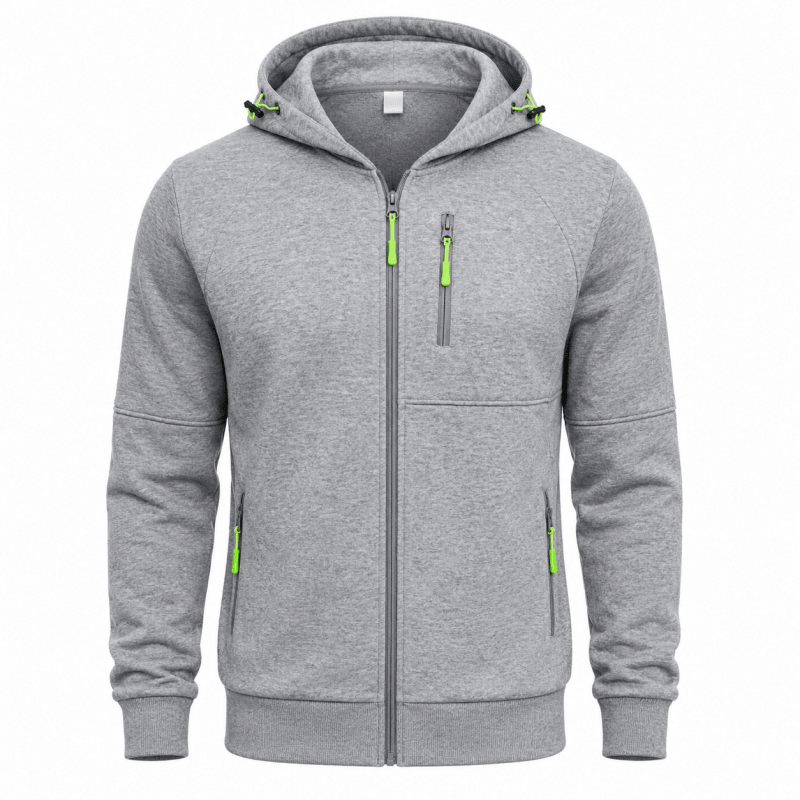 Men's Full Zip Hoodie with Chest Pocket
