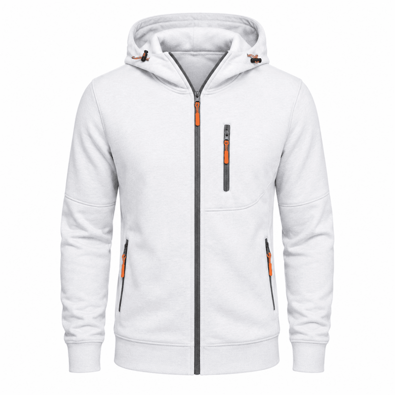 Men's Full Zip Hoodie with Chest Pocket