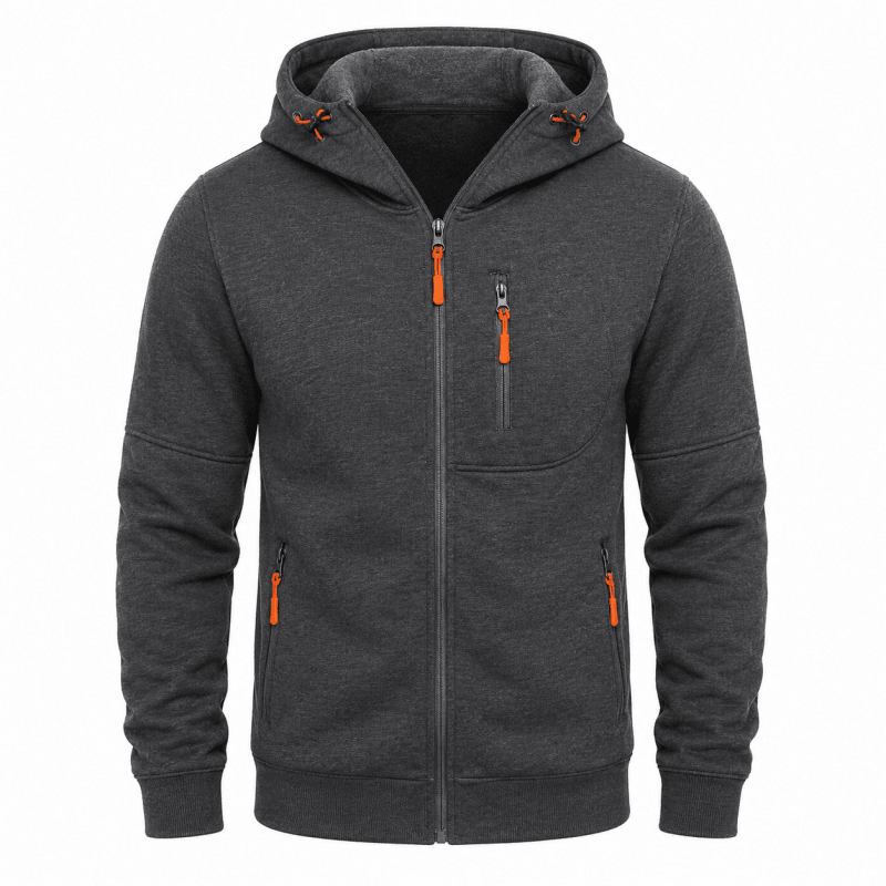 Men's Full Zip Hoodie with Chest Pocket