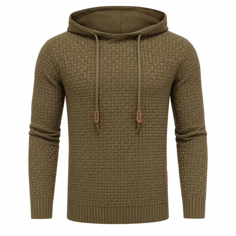 Men's Textured Knit Pullover Hoodie