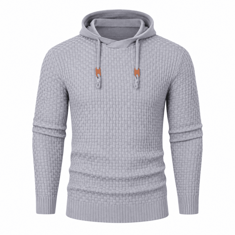 Men's Textured Knit Pullover Hoodie
