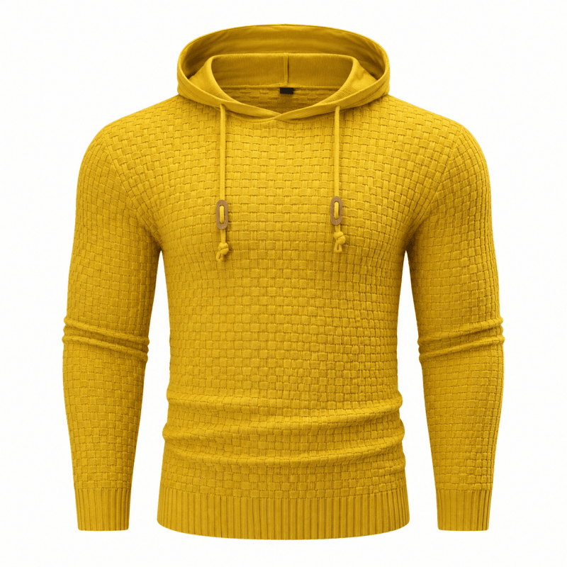 Men's Textured Knit Pullover Hoodie