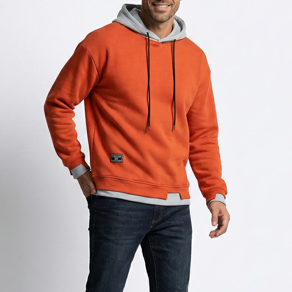 Men's Oversized Pullover Hoodie with Drawstrings