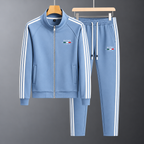 Men's Zip-Up Tracksuit with Striped Pants