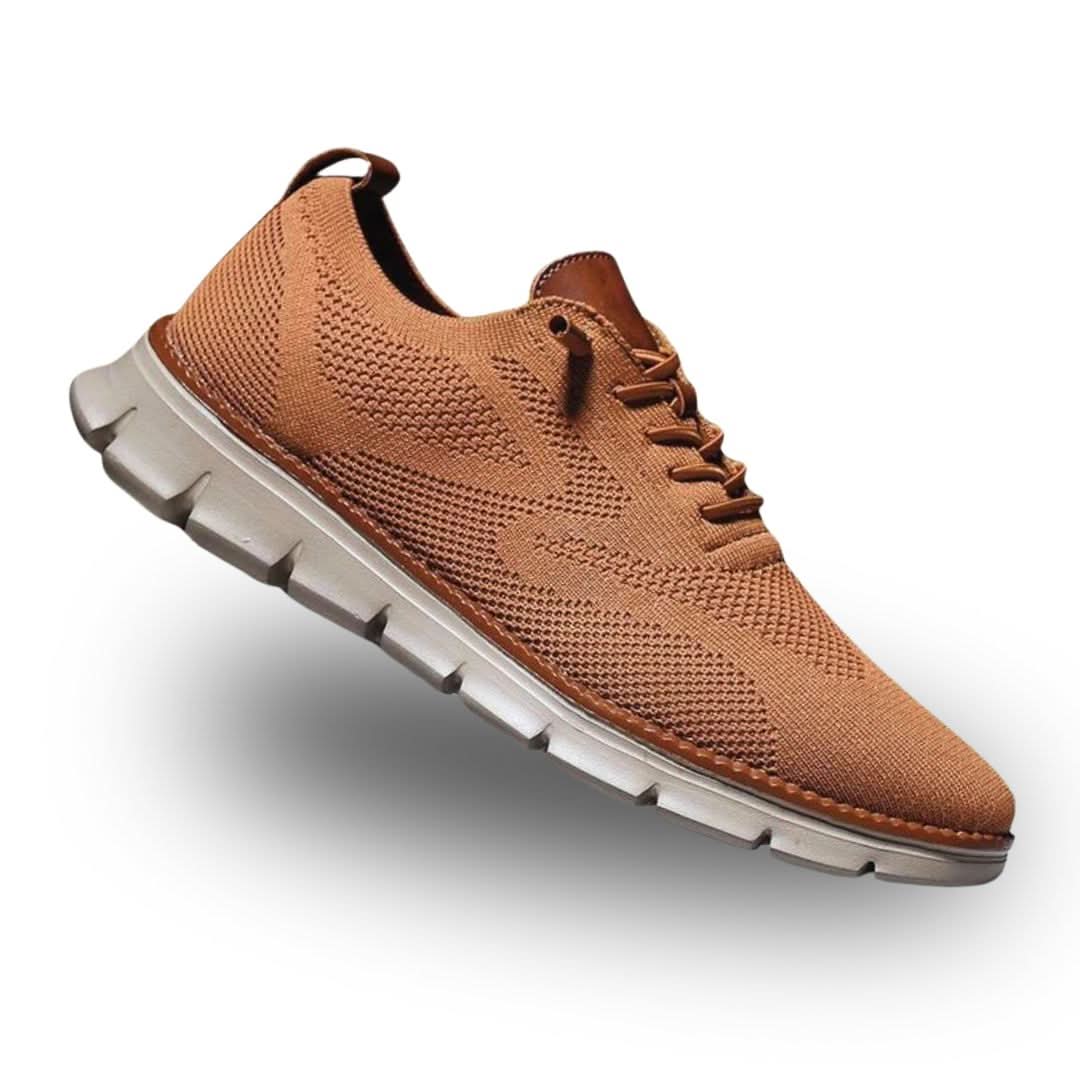 Men's Knit Lace-Up Sneakers with Flexible Sole