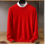 Men’s Crewneck Knit Sweater with Ribbed Trim