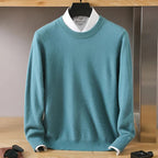 Men’s Crewneck Knit Sweater with Ribbed Trim