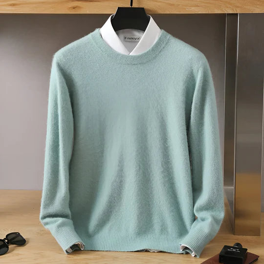 Men’s Crewneck Knit Sweater with Ribbed Trim