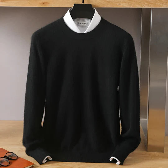 Men’s Crewneck Knit Sweater with Ribbed Trim