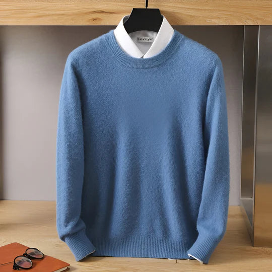 Men’s Crewneck Knit Sweater with Ribbed Trim