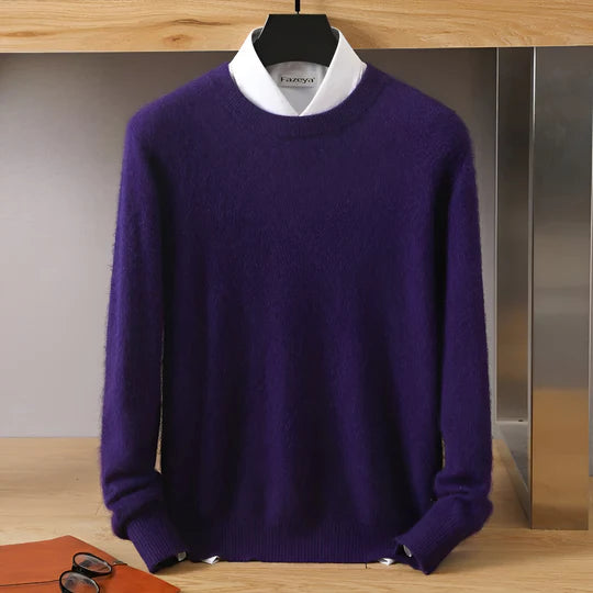 Men’s Crewneck Knit Sweater with Ribbed Trim