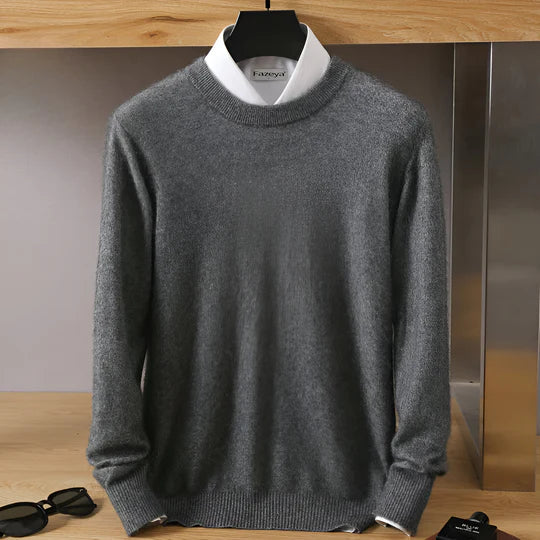 Men’s Crewneck Knit Sweater with Ribbed Trim