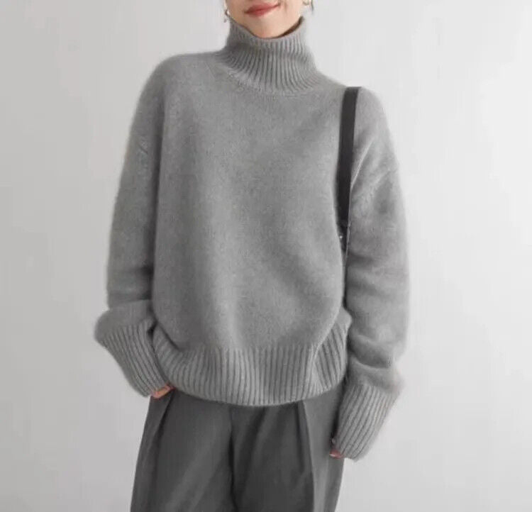 Women's Oversized Turtleneck Knit Sweater