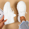 Women's Chunky Lace-Up Sneakers with Platform Sole