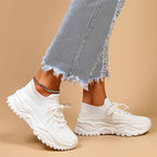 Women's Chunky Lace-Up Sneakers with Platform Sole