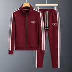 Men's Zip-Up Tracksuit with Striped Pants