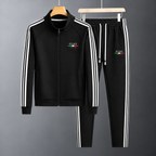Men's Zip-Up Tracksuit with Striped Pants